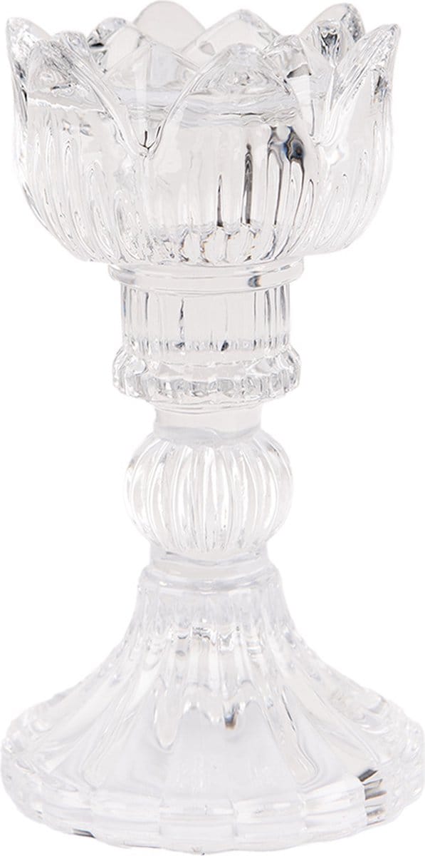 Clayre & Eef Kandelaar Ø 8x15 cm Transparant Glas