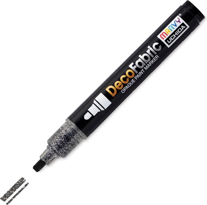 Marvy Uchida Deco Fabric Marker Glitter Black