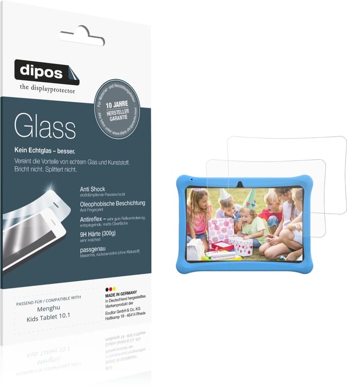 dipos – 2x Matte Pantserfolie geschikt voor Menghu Kids Tablet 10.1 | 9H Screenprotector
