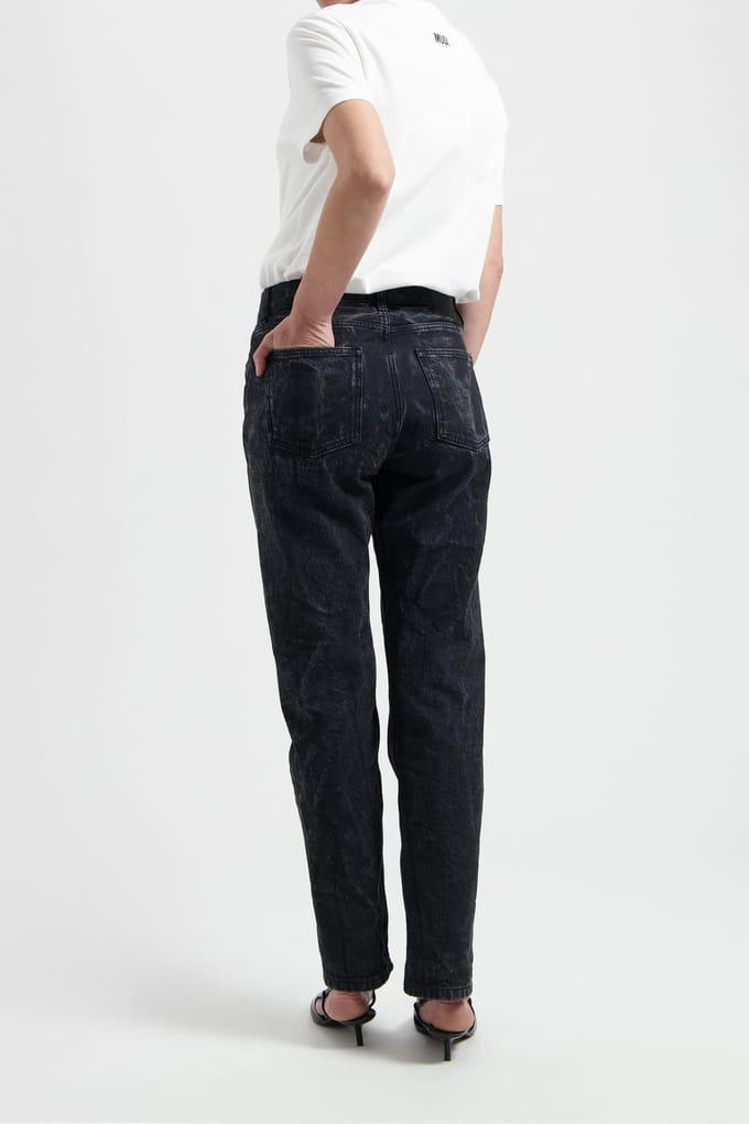 Mud Jeans Go Mid Straight Dry Black Maat: W33L30 | Straight Jeans Outlet | Dames | Zwart