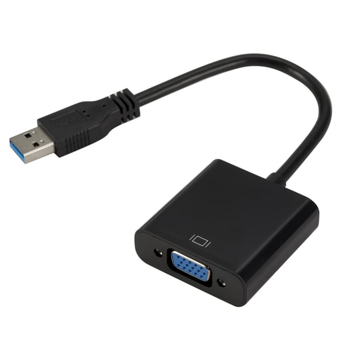 Adaptateur USB3.0 vers VGA, carte vidéo externe, convertisseur VGA pour PC de bureau et portable vers moniteur noir