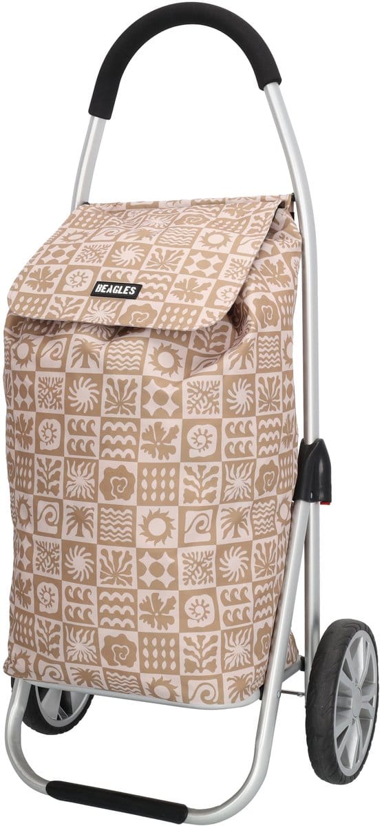 Beagles Alberic Boodschappen Trolley Lichtgewicht Kar Sterk - Taupe ruit