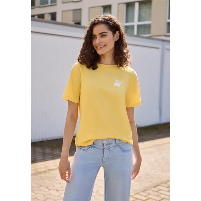 Shirt met ronde hals en opdruk op de rug