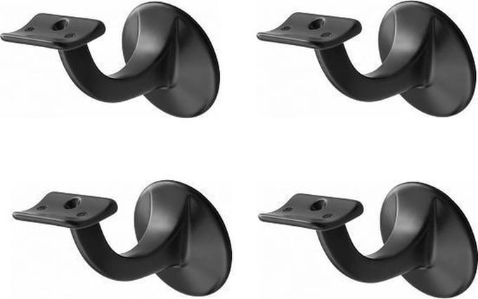 Leuninghouder zwart 65mm - hol zaldel Hermeta - keilboutbevestiging - 4 stuks