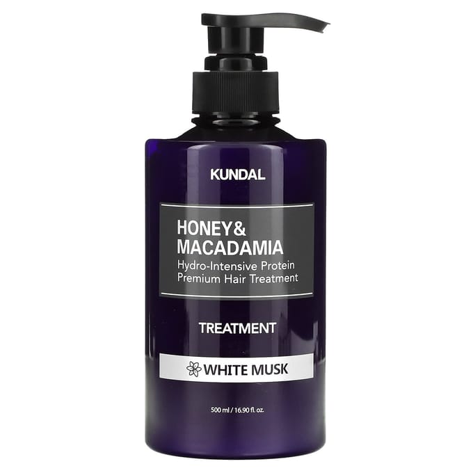 [KUNDAL] Honing & Macadamia Behandeling #Witte Musk 500ml black