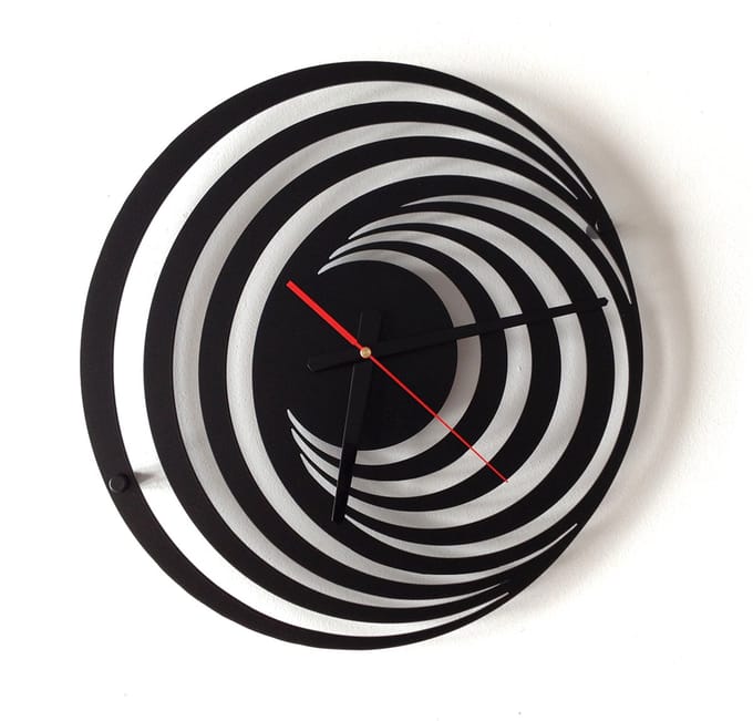 Decorizzly Holl Serie - Wandklok - 40cm - Zwart Halfglans - 3D Effect