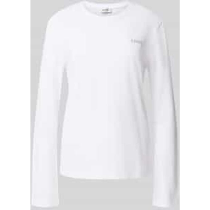 Regular fit shirt met lange mouwen met labelstitching