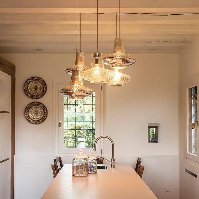 AILATI Hanglamp Giulietta 130 cm zilver metallic