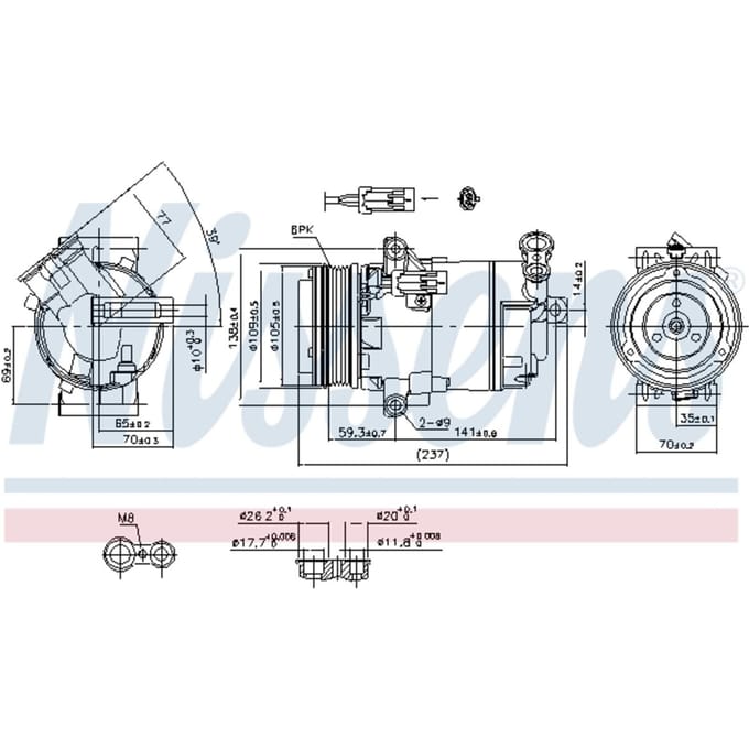 Compressor airconditioning NISSENS 890006
