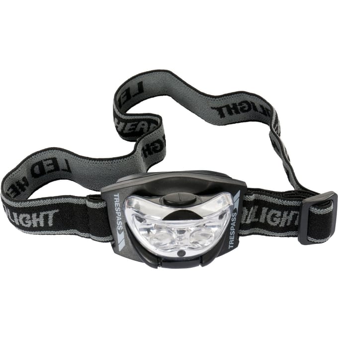 Trespass Begeleiding 3 LED Headtorch (Zwart)