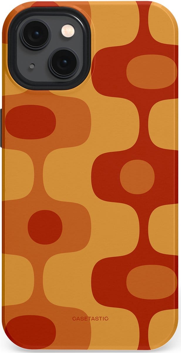 Casetastic hoesje geschikt voor Apple iPhone 13 - MagSafe - Dubbellaagse bescherming - Vintage Rust - Fashion Case - Terracotta Goud