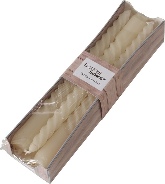 Kaarsen Twisto doosje a 6 stuks creme