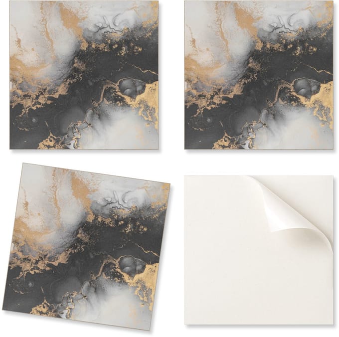 Zelfklevende vinyltegels met abstract stippenpatroon, 9x30x30 cm