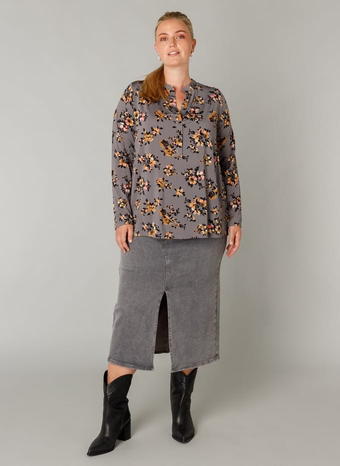 YEST CURVE Fynn Tops - Steel Grey/Multi Col - maat X-0(44)