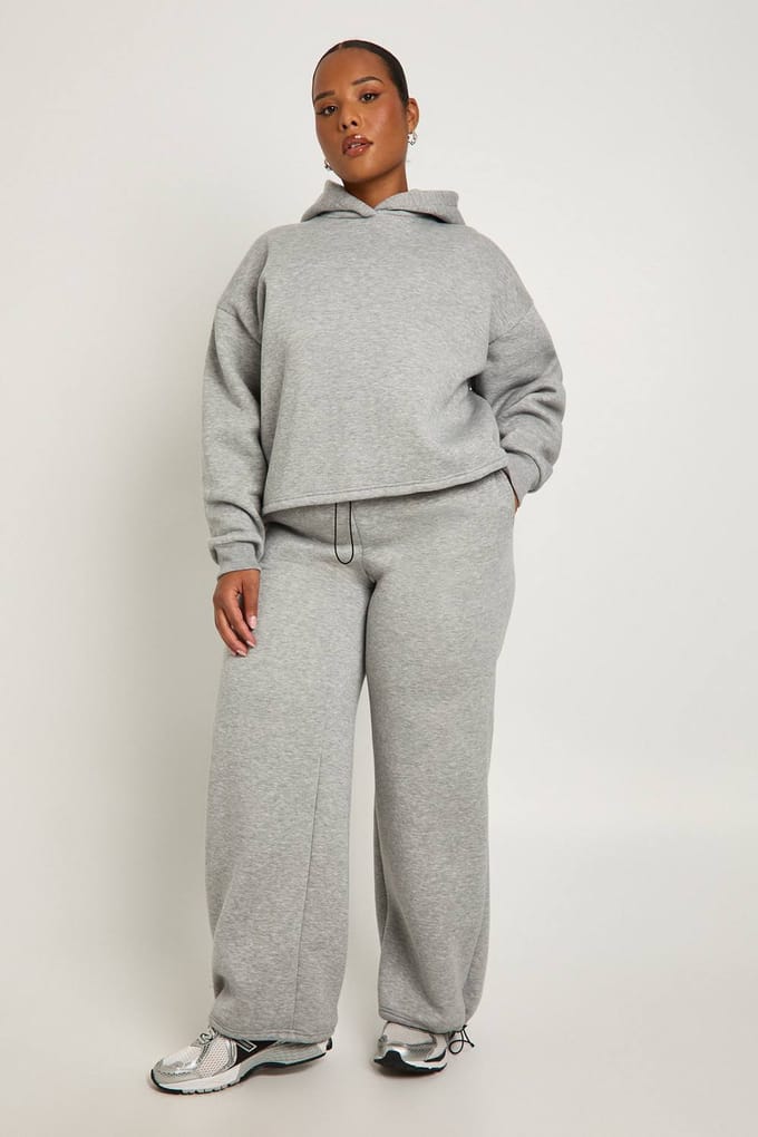boohoo Dames Plus Toggle Oversized Hoodie | Ash Grey | Maat: 20