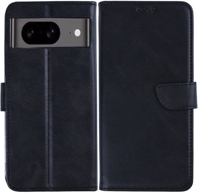 Rixus Bookcase For Google Pixel 8A Black