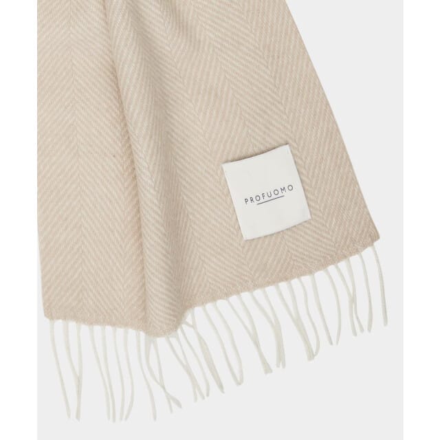 Profuomo Scarf Lambswool Sjaals Heren - Beige - Maat ONESIZE