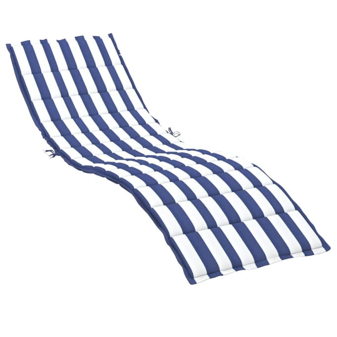 vidaXL - Ligbedkussen - gestreept - oxford - stof - blauw - en - wit