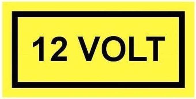 12 volt sticker 100 x 50 mm