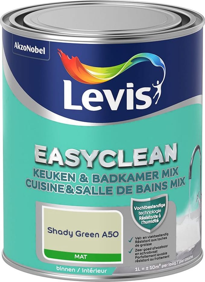 Levis - Easyclean Keuken & Badkamer Mix - Shady Green A50 - Mengverf - 1 L