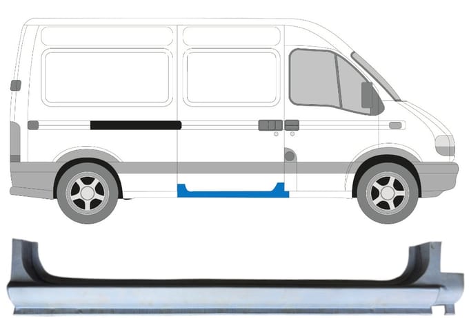 Schuifdeur dorpel reparatiepanel voor Renault Master 1998-2010 / Rechts