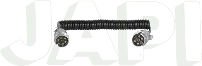 spiraalkabel 3 meter 2x 7 polige aluminium stekker