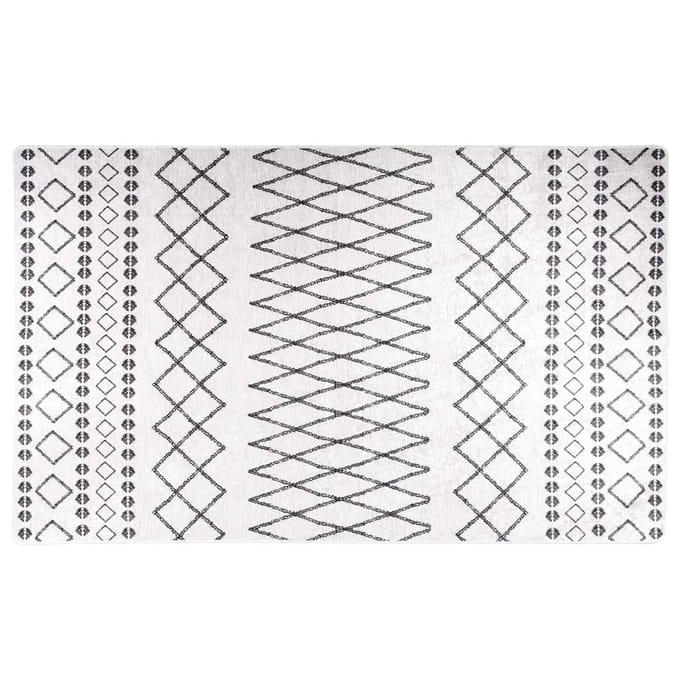 vidaXL Vloerkleed wasbaar 120x170 cm zwart en wit