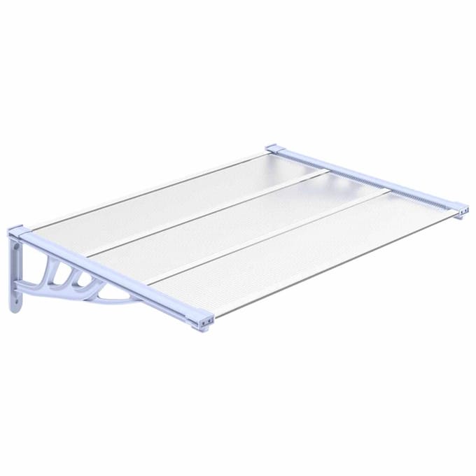 vidaXL - Deurluifel - 122x90 - cm - polycarbonaat - grijs - en - transparant