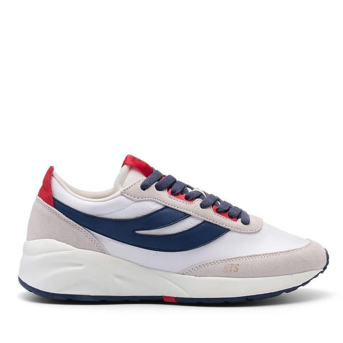 Superga Unisex Training 9TS Slim Suede Trainers voor Volwassenen (Wit Avorio/Navy/Red)