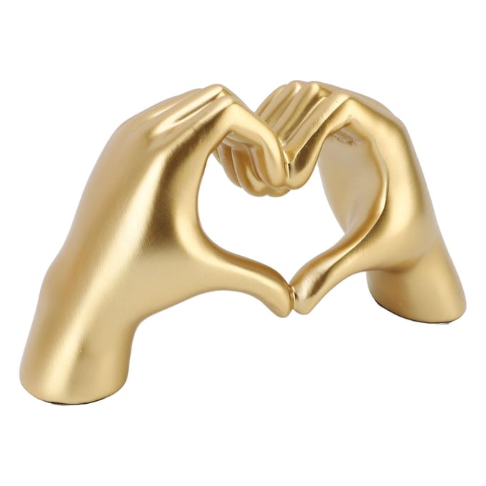 Hart Handen Sculptuur Hars Esthetisch Gebaar Decoratie Modern Hart Teken Beeld Kunst Figuur voor beige