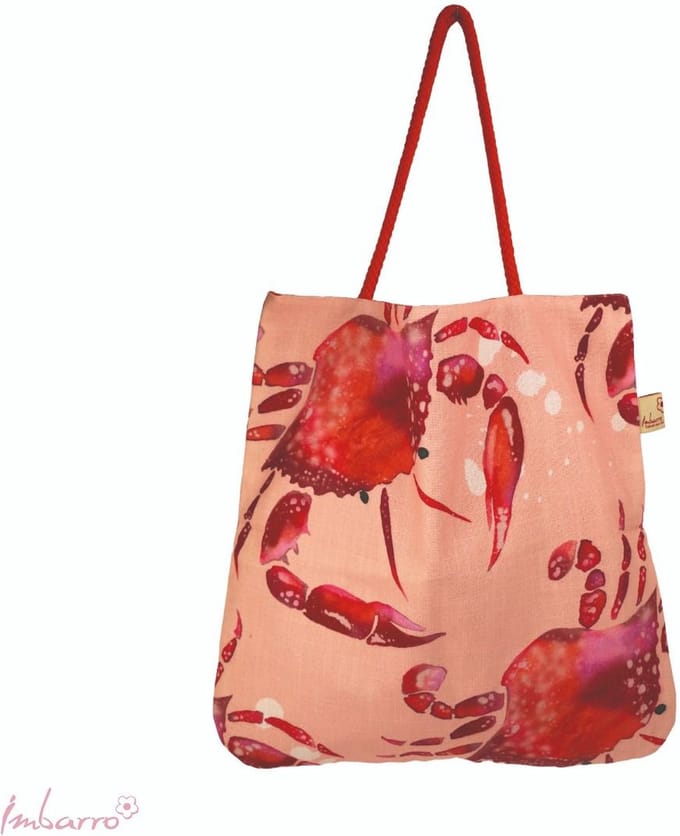Imbarro - Tas -Shopper - Strandtas - Boodschappentas - Crab - Katoen