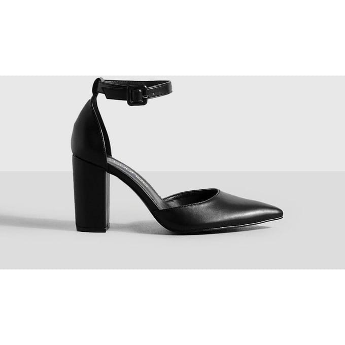 boohoo Dames 2 Part Pointed Heels | Black | Maat: 7