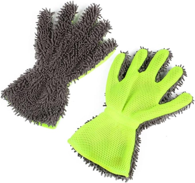 Solidchoice - 2 Stuks Microvezel Auto Was Handschoenen voor Grondige Reiniging