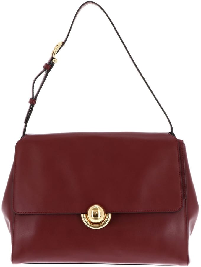 FURLA Leren schoudertas Domus Shoulder Bag 32 Rubino donkerrood