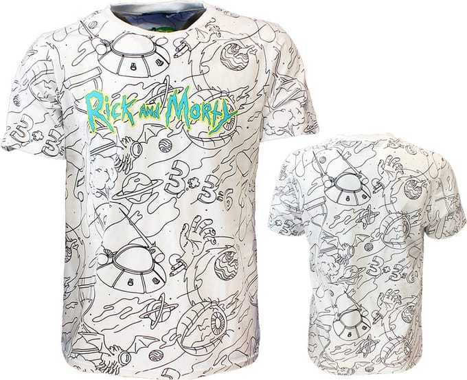 Rick and Morty Parallel Universe T-Shirt Wit - S