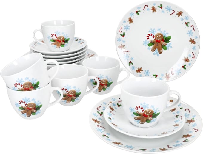 18-delig porseleinen Candyman koffieservies