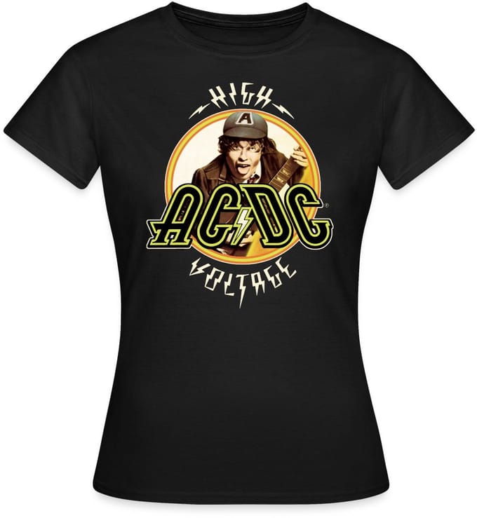 AC/DC Logo High Voltage Album Angus Young T-Shirt Dames