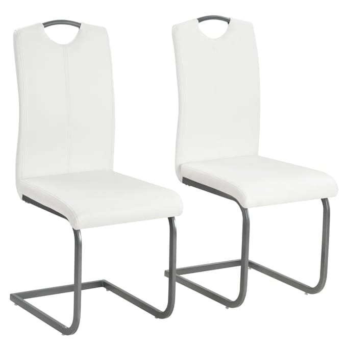 vidaXL - Eetkamerstoelen - 2 - st - kunstleer - wit