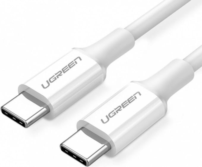 Ugreen US264 - USB-C Oplaadkabel - 60W Power Delivery - 0,5 Meter - Snelladen - Wit