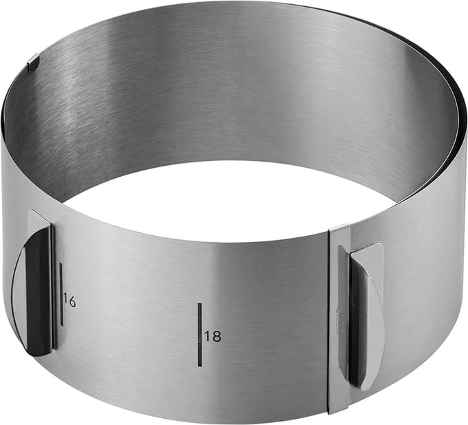 GEFU TONDO Verstelbare Taartring 16,5-32 cm – Hoogte 8,5 cm – RVS