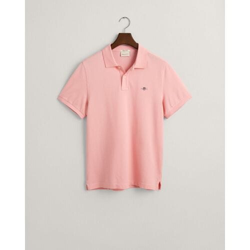 Gant Polo Fine Shield Short Sleeve Piqué Uni Bubblegum Pink / male