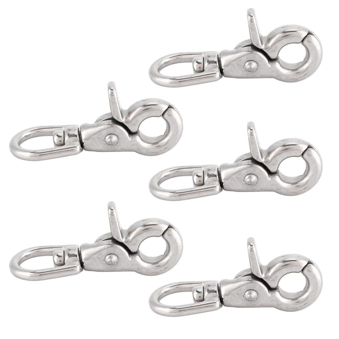 5 Stuks Duurzame RVS Trigger Draaibare Karabijnhaak Sluiting Woonboot Accessoires white