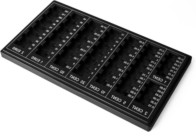 Geldtelplank - Muntgeld teller - Geld sorteren - Draagbaar ontwerp - 14 inch - Zwart