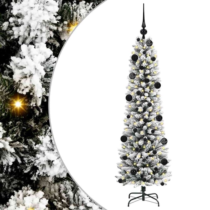 vidaXL - Kunstkerstboom - Wit - 150 - cm - PVC - en - Metaal - en - Plastic