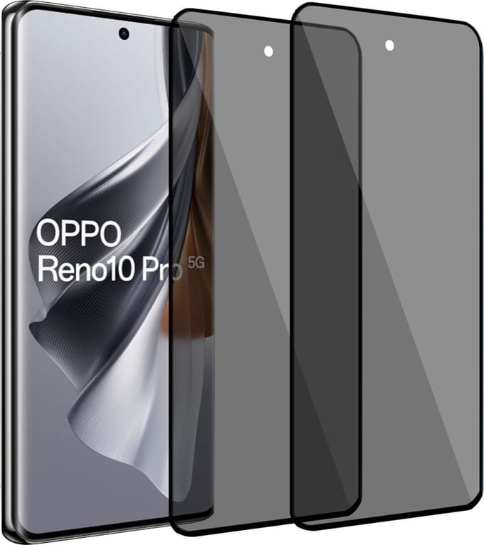 2x Geschikt voor OPPO Reno 10 / 10 Pro - Privacy Screenprotector - Beschermglas - Privé GuardCover