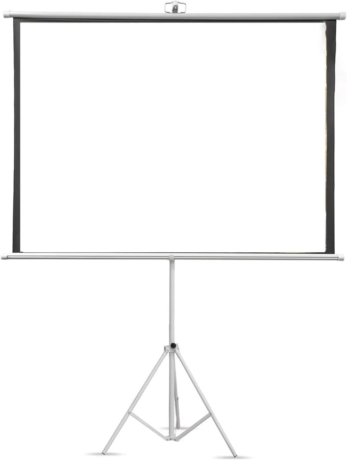 Draagbaar Projectiescherm - Standaard Scherm - Films Presenteren - Uitklapbare Poten - 60-72 Inch - Wit