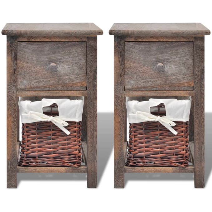 vidaXL - Nachtkastjes - 2 - st - hout - bruin
