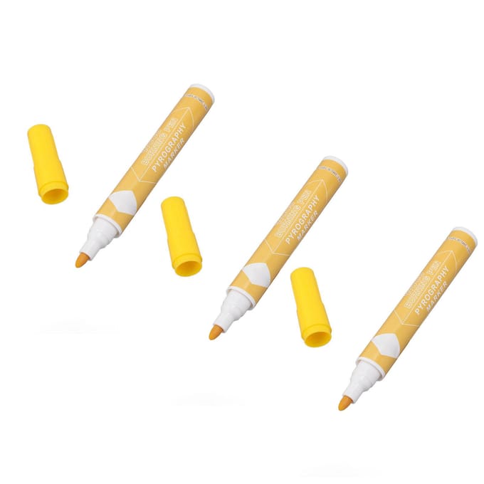 3 stuks Houtbrandpen Kit Pyrografie Marker Set Schroeigereedschap 3 ml voor Beginners Projecten white