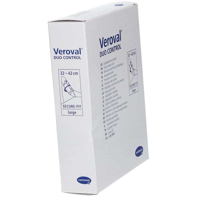 Veroval - Duo Control secure fit manchet, maat L - Blauw (32 - 42 cm bovenarm omtrek)