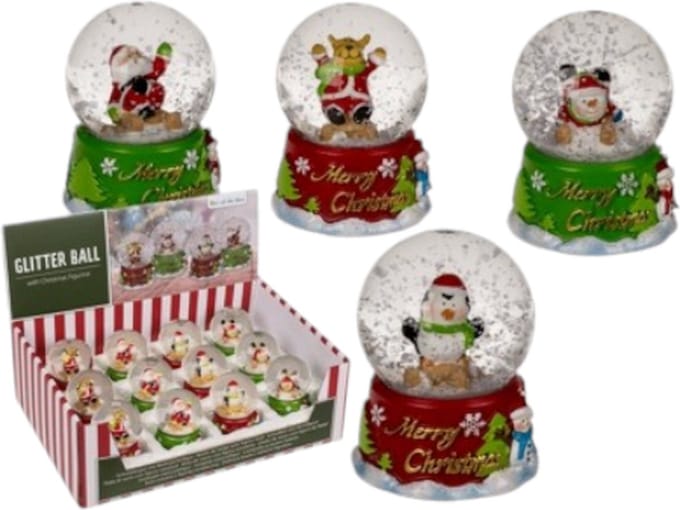 Sneeuwbol kerstfiguren per stuk